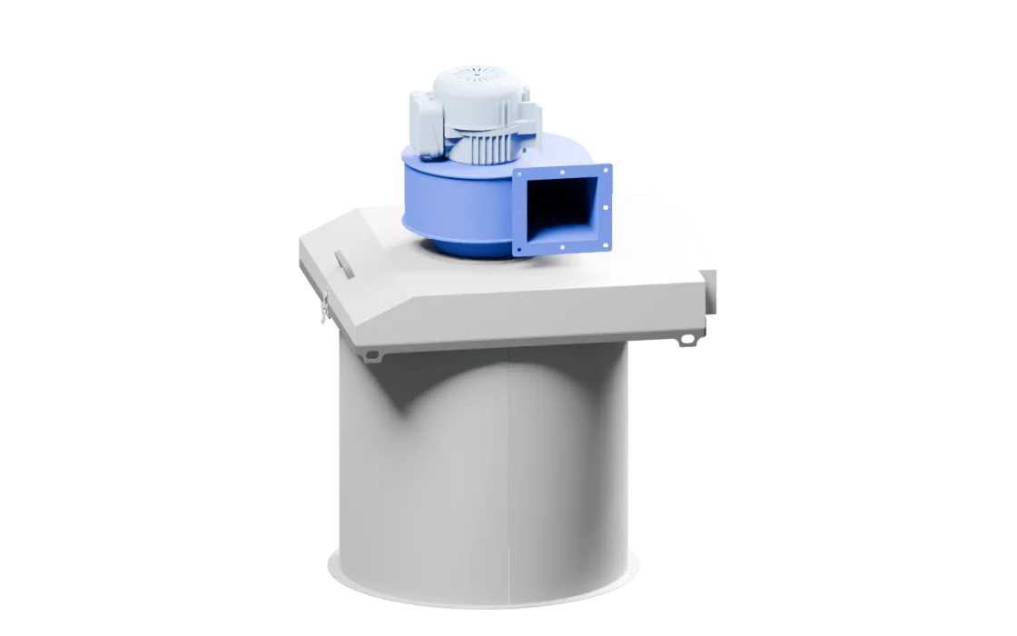 Fan-assisted silo top filter reference photo